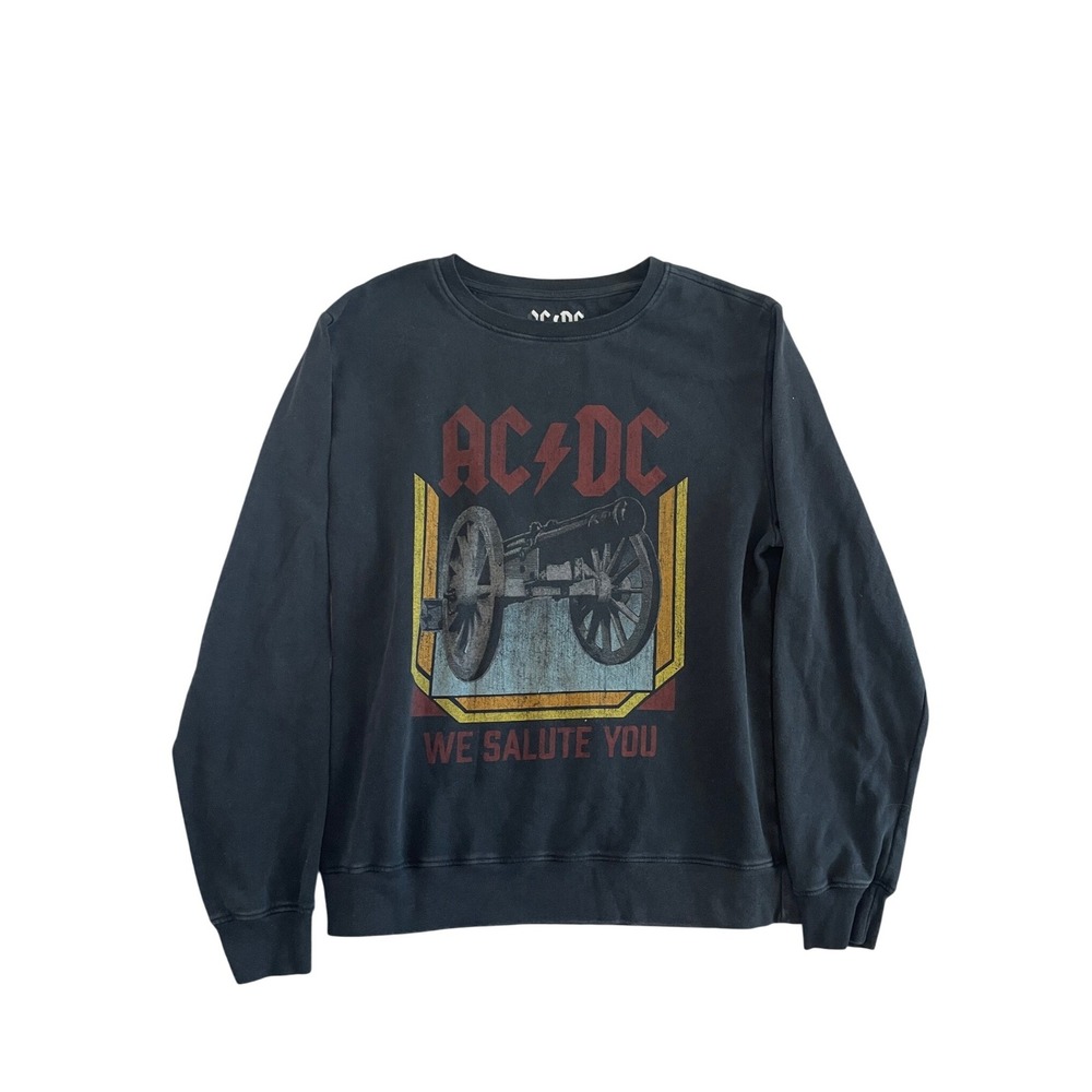 AC/DC We Salute You Cannon Graphic Sweatshirt Black Size M